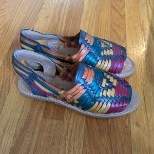 New Colorful Woven Leather Sandals